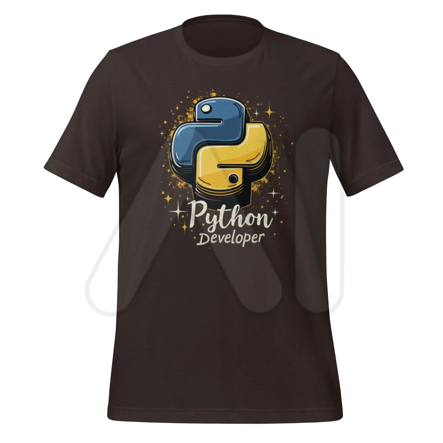 Python Developer T-Shirt (unisex) - Brown / M