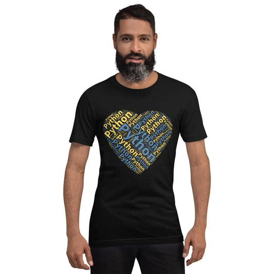 The Python Heart Word Cloud T-shirt 2 (unisex).