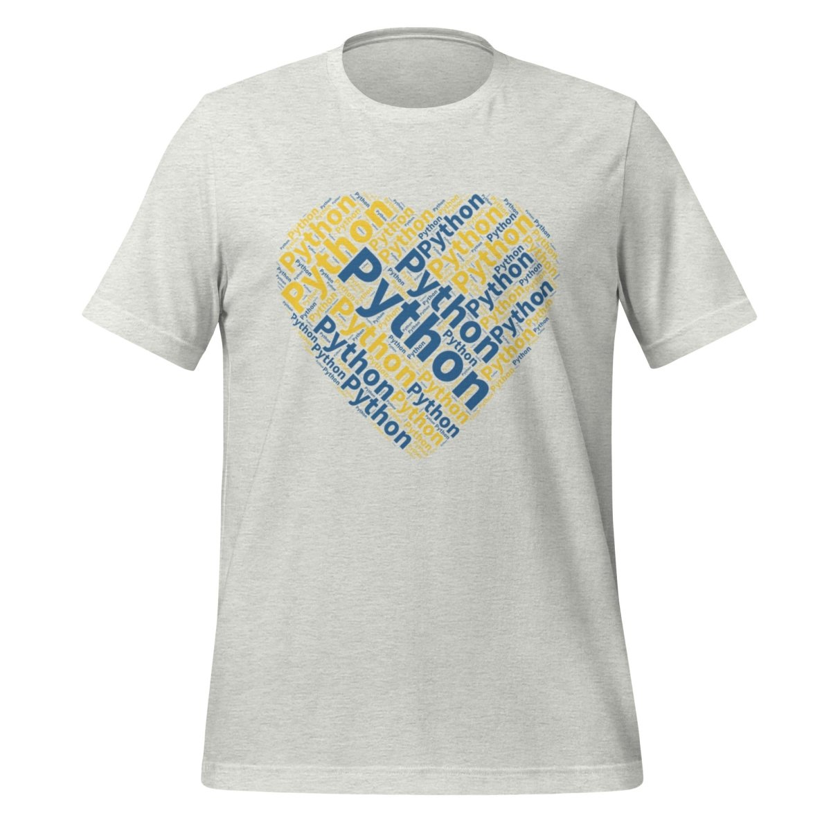 Python Heart Word Cloud T - Shirt 2 (unisex) - Ash - AI Store