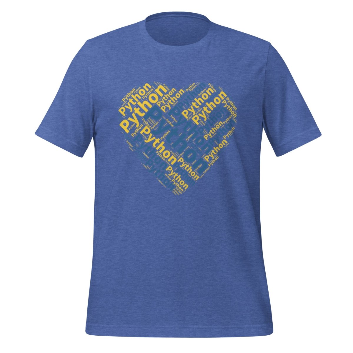 Python Heart Word Cloud T - Shirt 2 (unisex) - Heather True Royal - AI Store