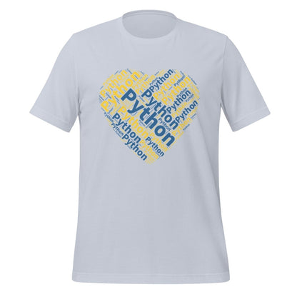 Python Heart Word Cloud T - Shirt 2 (unisex) - Light Blue - AI Store