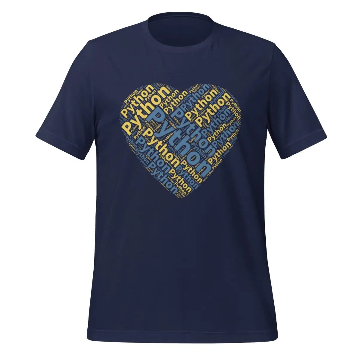 Python Heart Word Cloud T-Shirt 2 (unisex) - Navy / M