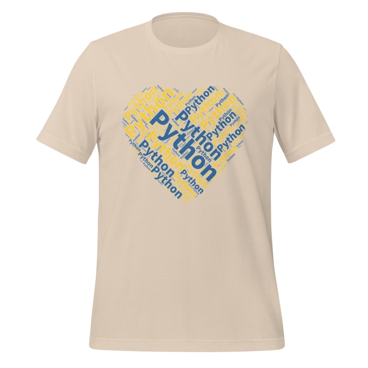 Python Heart Word Cloud T - Shirt 2 (unisex) - Soft Cream - AI Store