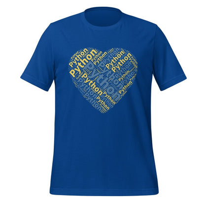 Python Heart Word Cloud T - Shirt 2 (unisex) - True Royal - AI Store