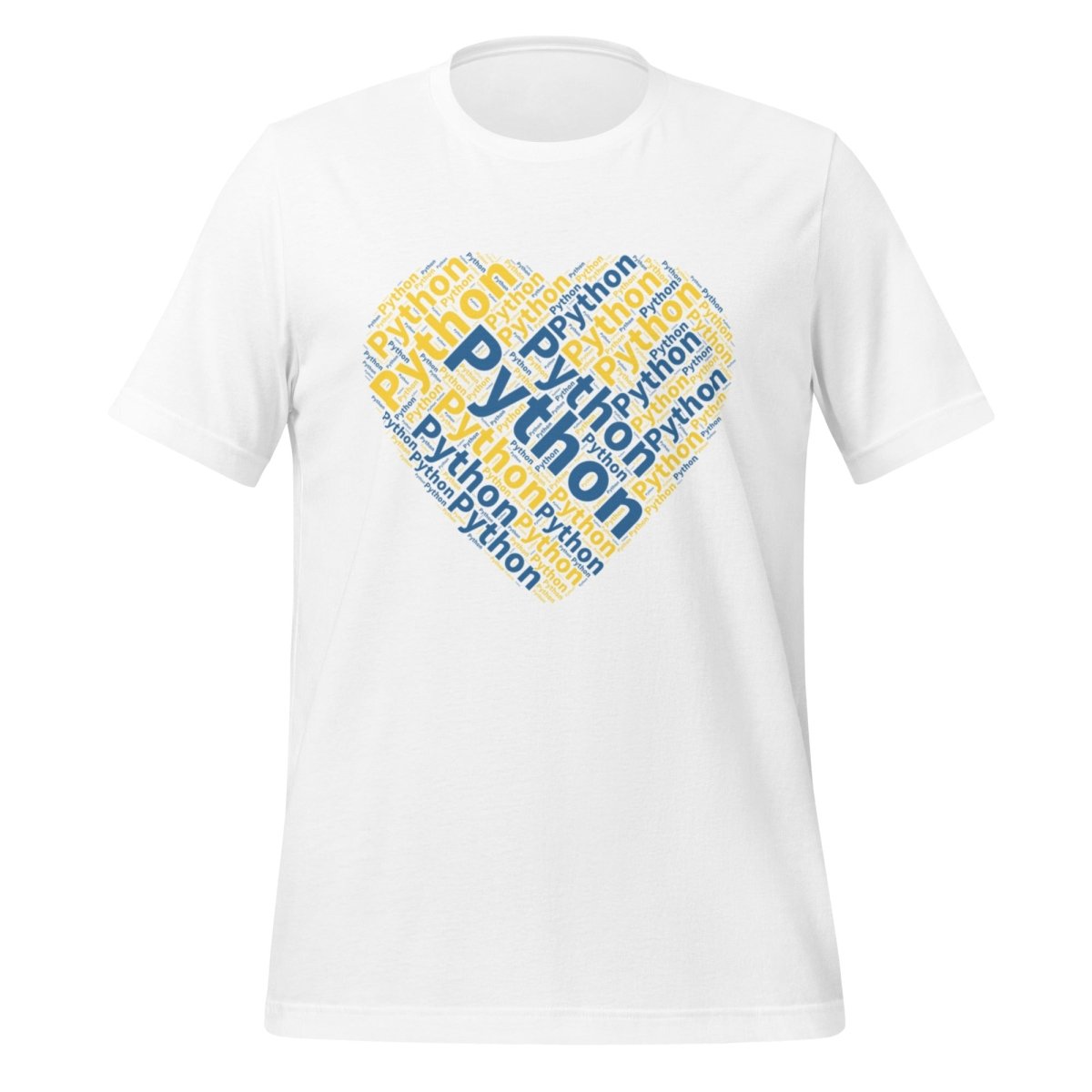 Python Heart Word Cloud T - Shirt 2 (unisex) - White - AI Store