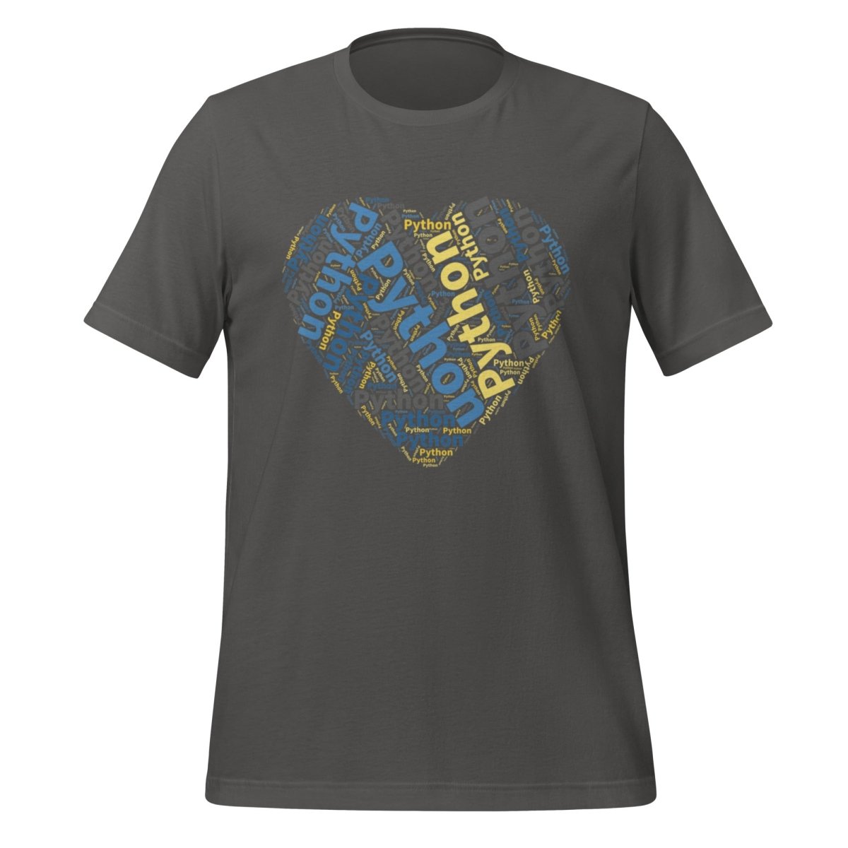 Python Heart Word Cloud T - Shirt (unisex) - Asphalt - AI Store