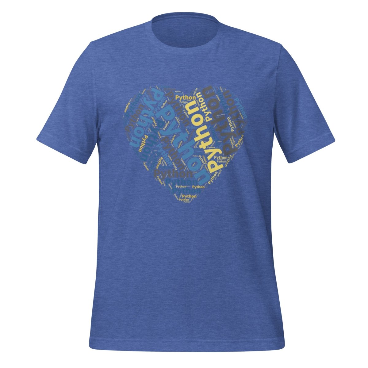 Python Heart Word Cloud T - Shirt (unisex) - Heather True Royal - AI Store