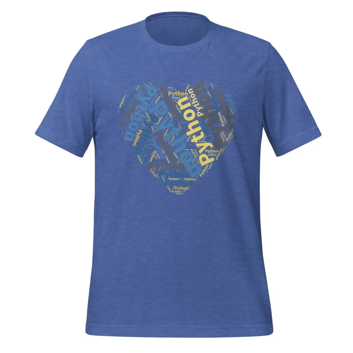 Python Heart Word Cloud T-Shirt (unisex) - Heather True Royal / M