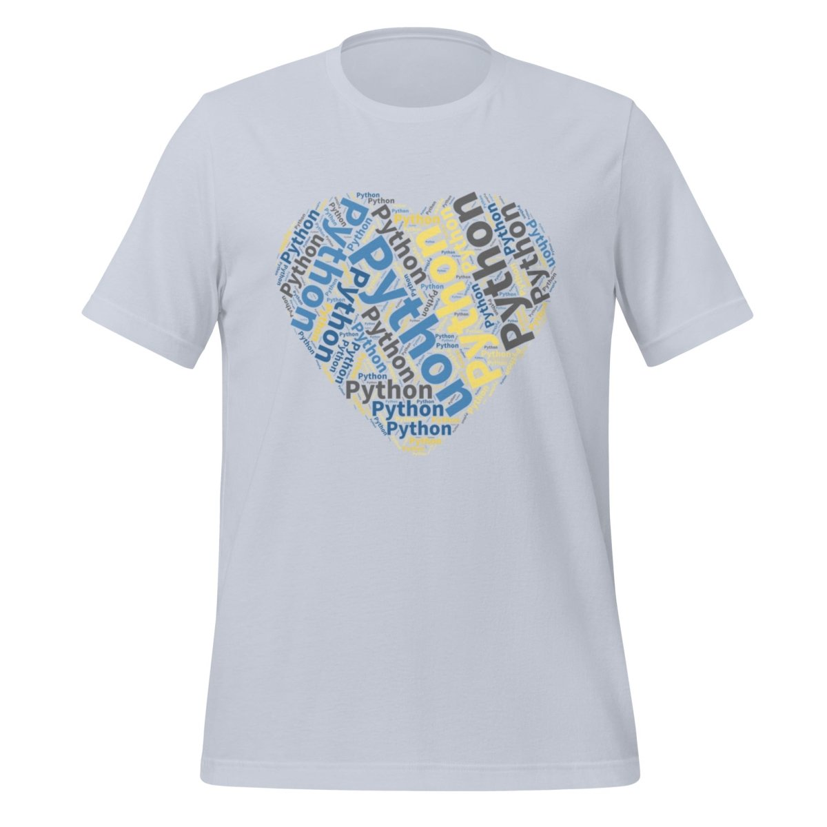 Python Heart Word Cloud T - Shirt (unisex) - Light Blue - AI Store