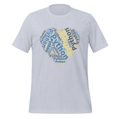 Python Heart Word Cloud T - Shirt (unisex) - Light Blue - AI Store