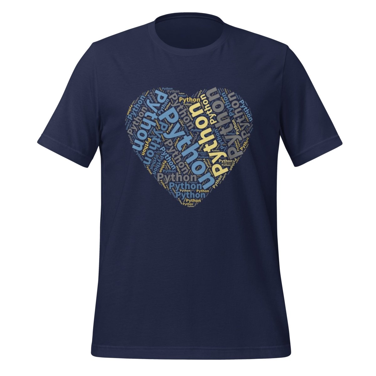 Python Heart Word Cloud T - Shirt (unisex) - Navy - AI Store