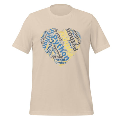 Python Heart Word Cloud T - Shirt (unisex) - Soft Cream - AI Store