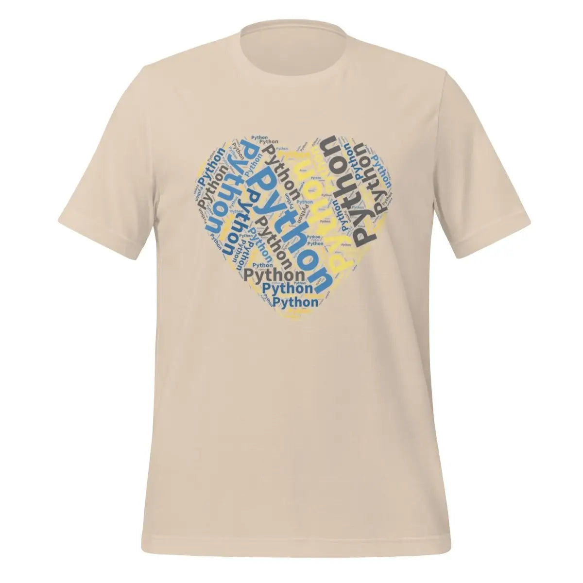 Python Heart Word Cloud T-Shirt (unisex) - Soft Cream / M