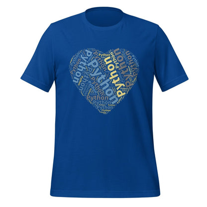 Python Heart Word Cloud T - Shirt (unisex) - True Royal - AI Store