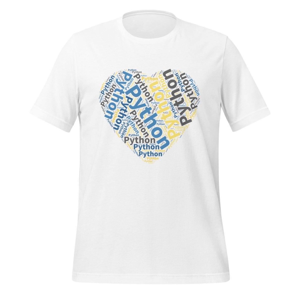 Python Heart Word Cloud T - Shirt (unisex) - White - AI Store
