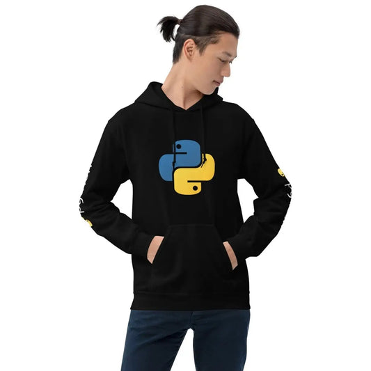 The Python Icon and Logos Hoodie (unisex).