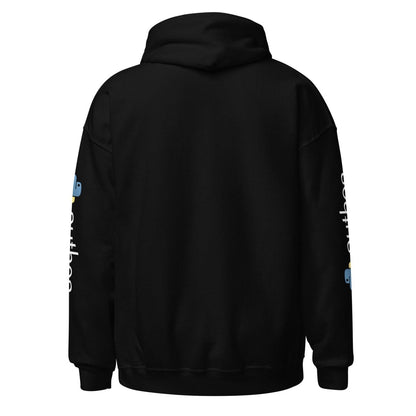 Python Icon and Logos Hoodie (unisex) - Black - AI Store