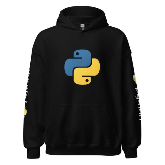 The Python Icon and Logos Hoodie (unisex) Black / m.