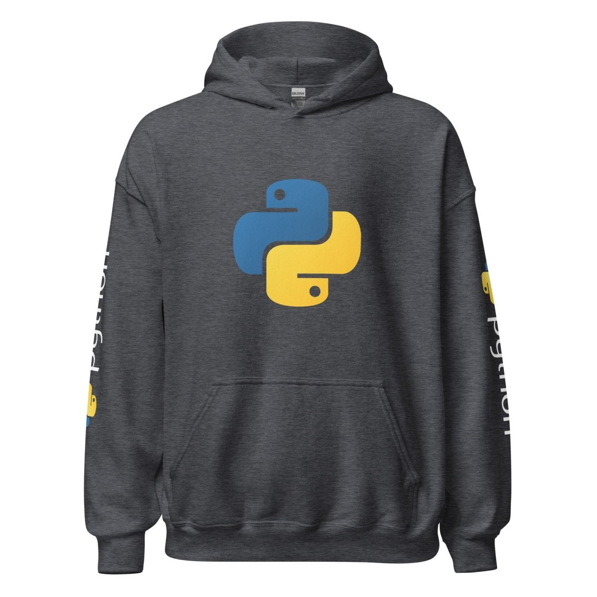 Python Icon and Logos Hoodie (unisex) - Dark Heather - AI Store