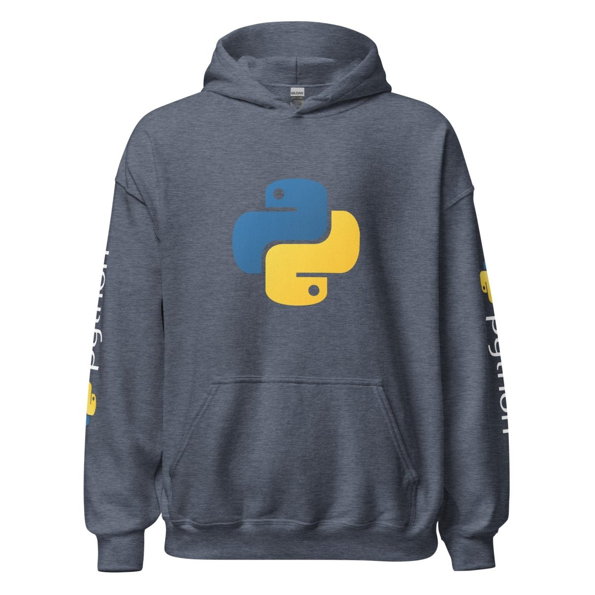 Python Icon and Logos Hoodie (unisex) - Heather Sport Dark Navy - AI Store