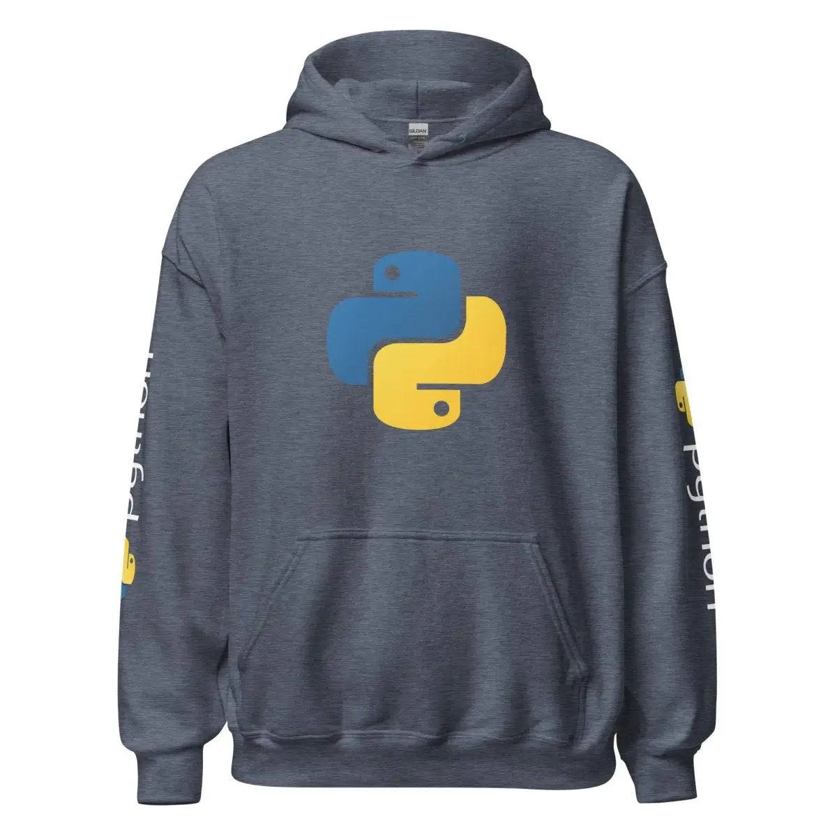 Python Icon and Logos Hoodie (unisex) - Heather Sport Dark Navy / M