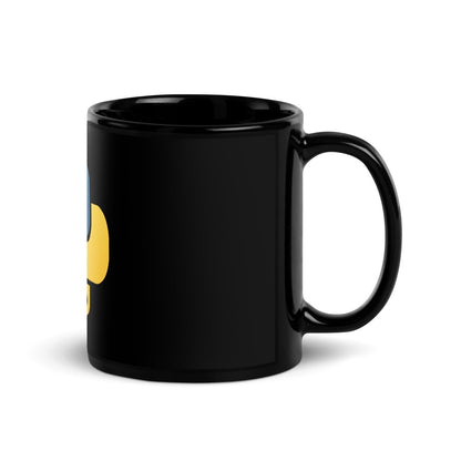 Python Icon Black Glossy Mug - 11 oz - AI Store