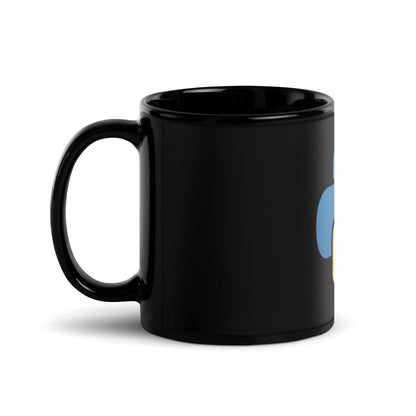 Python Icon Black Glossy Mug - 11 oz - AI Store