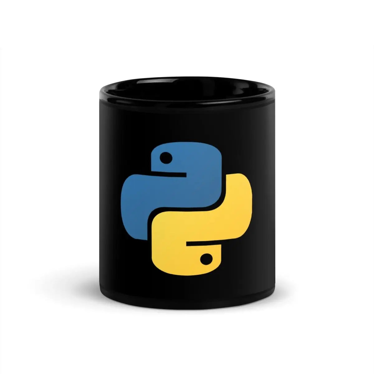 Python Icon Black Glossy Mug - 11 oz