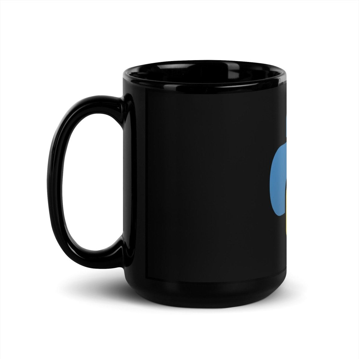 Python Icon Black Glossy Mug - 15 oz - AI Store