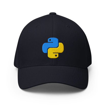 Python Icon Embroidered Closed-Back Baseball Cap - Dark Navy / S/M