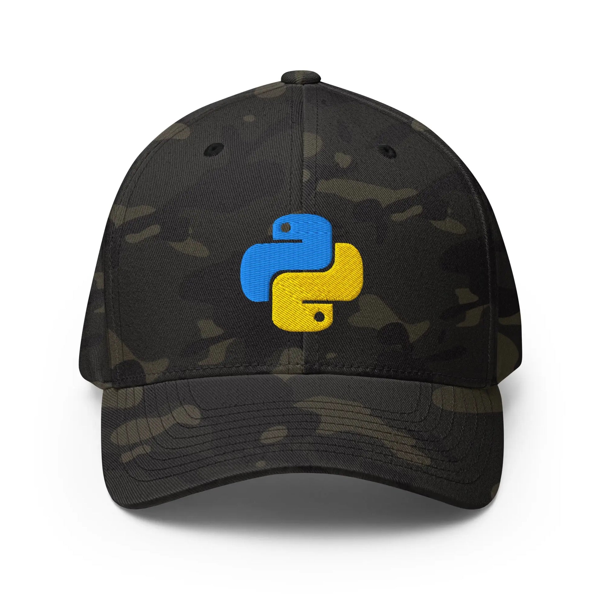 Python Icon Embroidered Closed-Back Baseball Cap - Multicam Black / S/M