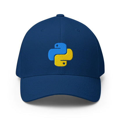 Python Icon Embroidered Closed-Back Baseball Cap - Royal Blue / S/M