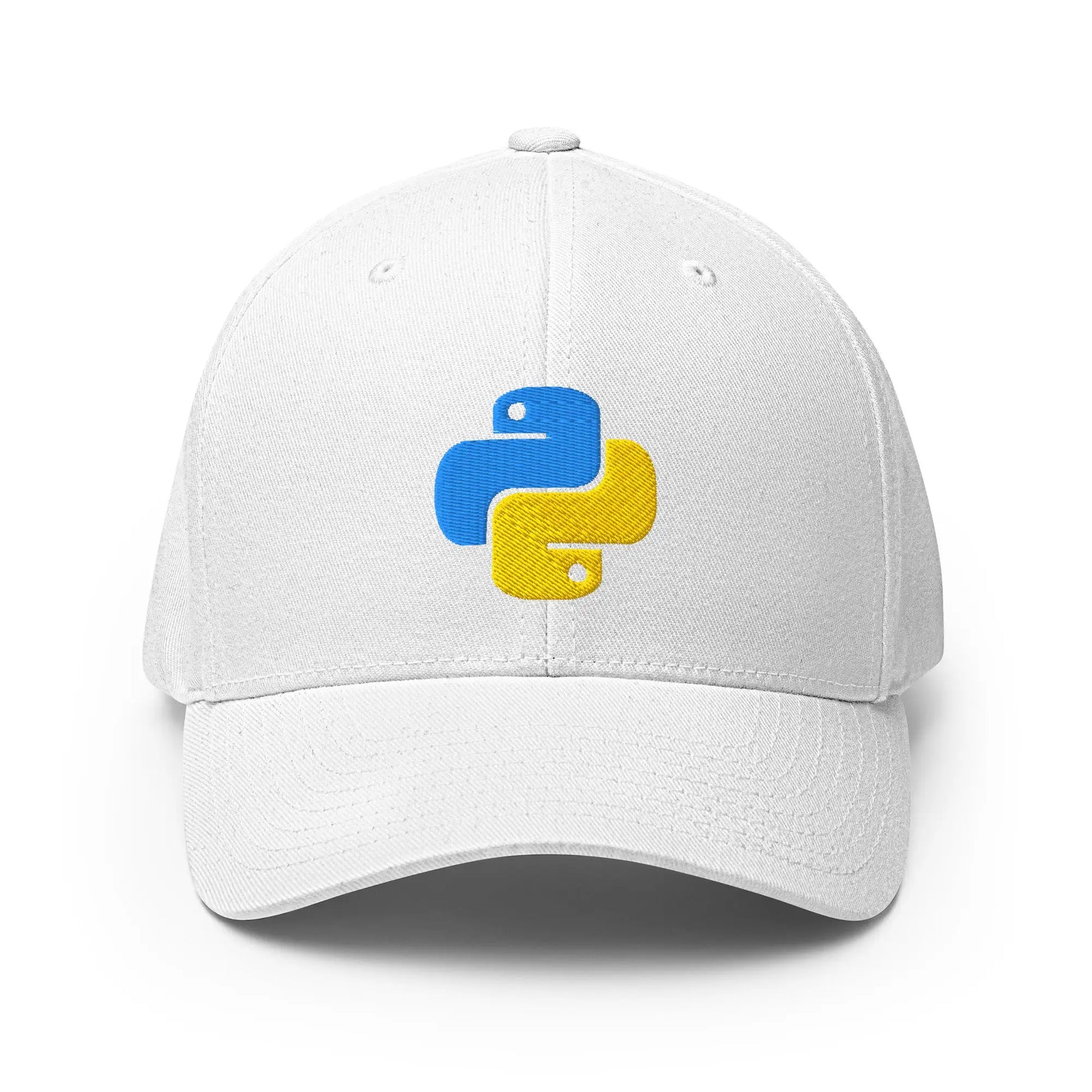 Python Icon Embroidered Closed-Back Baseball Cap - White / S/M