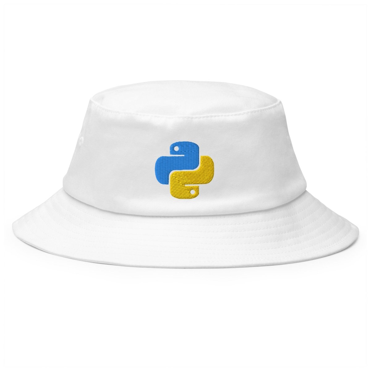 Python Icon Embroidered Bucket Hat - White - AI Store