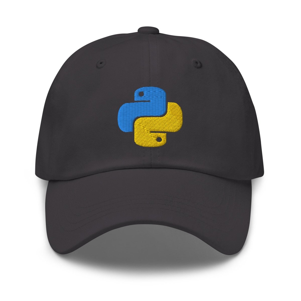 Dark Grey Python Icon Embroidered Cap - AI Store