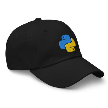 Black Python Icon Embroidered Cap Left Side - AI Store