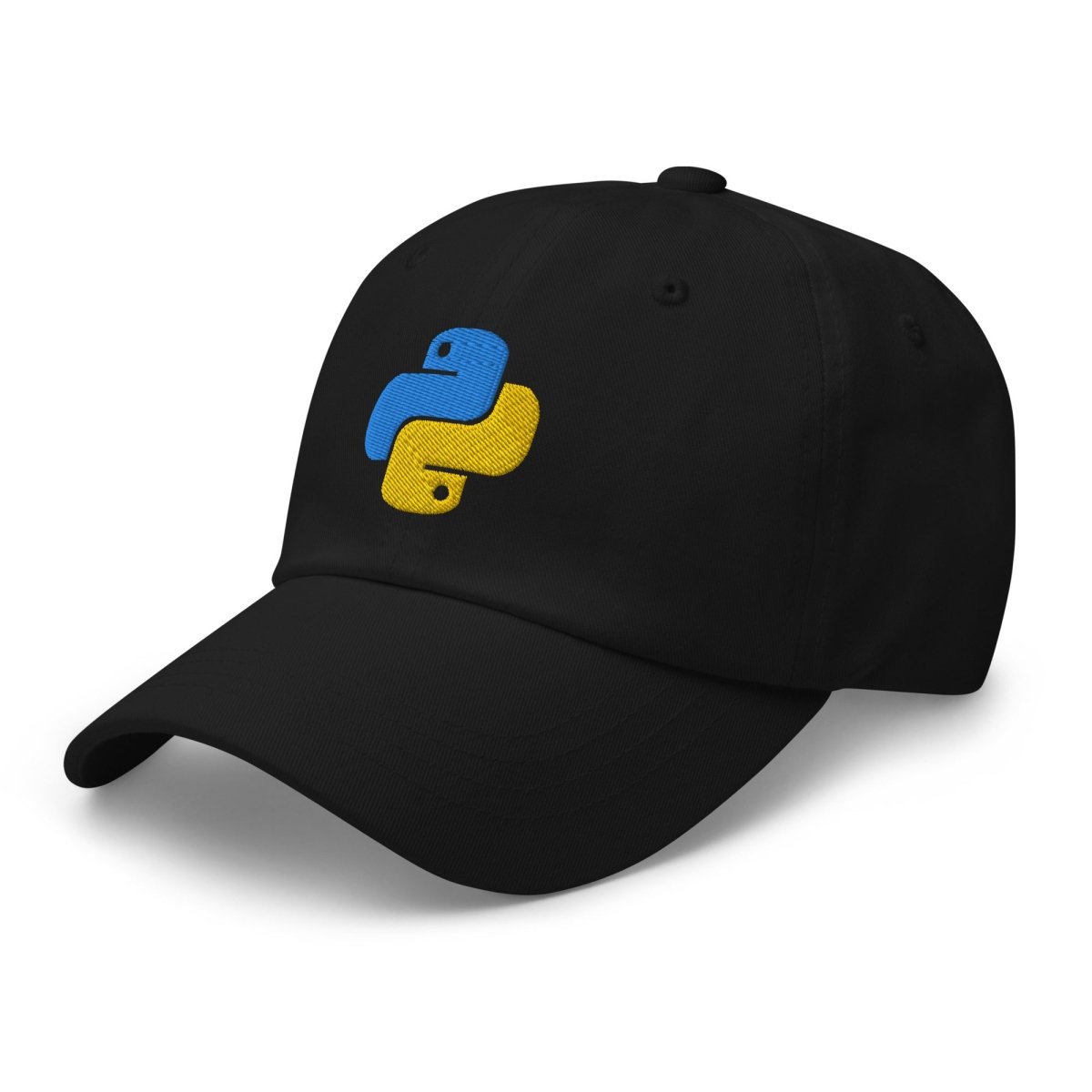 Black Python Icon Embroidered Cap Right Side - AI Store