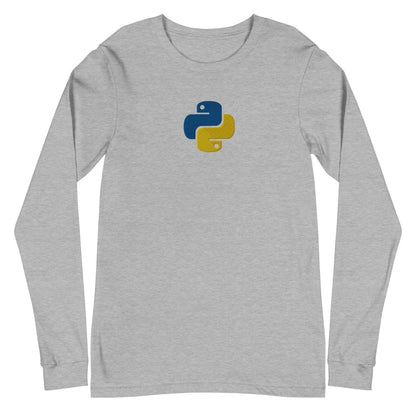 Python Icon Embroidered Long Sleeve T - Shirt (unisex) - Athletic Heather - AI Store