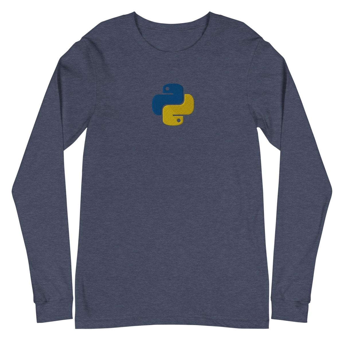 Python Icon Embroidered Long Sleeve T - Shirt (unisex) - Heather Navy - AI Store