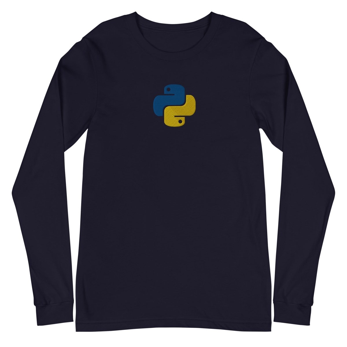 Python Icon Embroidered Long Sleeve T - Shirt (unisex) - Navy - AI Store