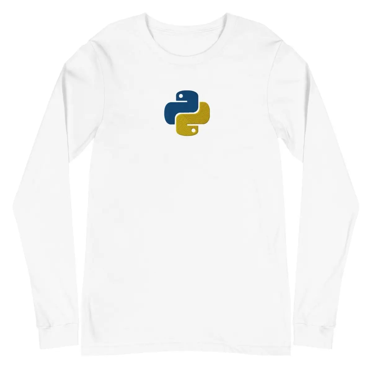 Python Icon Embroidered Long Sleeve T-Shirt (unisex) - White / M