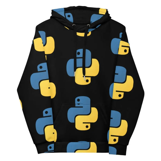 Python Icon Hoodie (unisex) - M / Black/Blue/Yellow