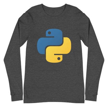 Python Icon Long Sleeve T - Shirt (unisex) - Dark Grey Heather - AI Store