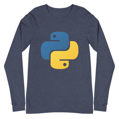 Python Icon Long Sleeve T - Shirt (unisex) - Heather Navy - AI Store