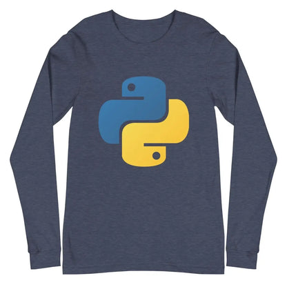 Python Icon Long Sleeve T-Shirt (unisex) - Heather Navy / M