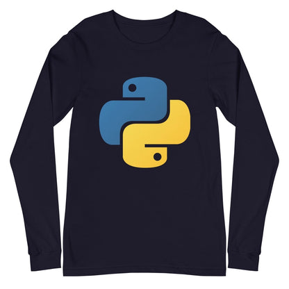 Python Icon Long Sleeve T - Shirt (unisex) - Navy - AI Store