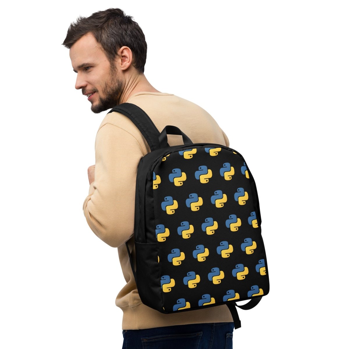 Python Icon Pattern Minimalist Backpack - AI Store