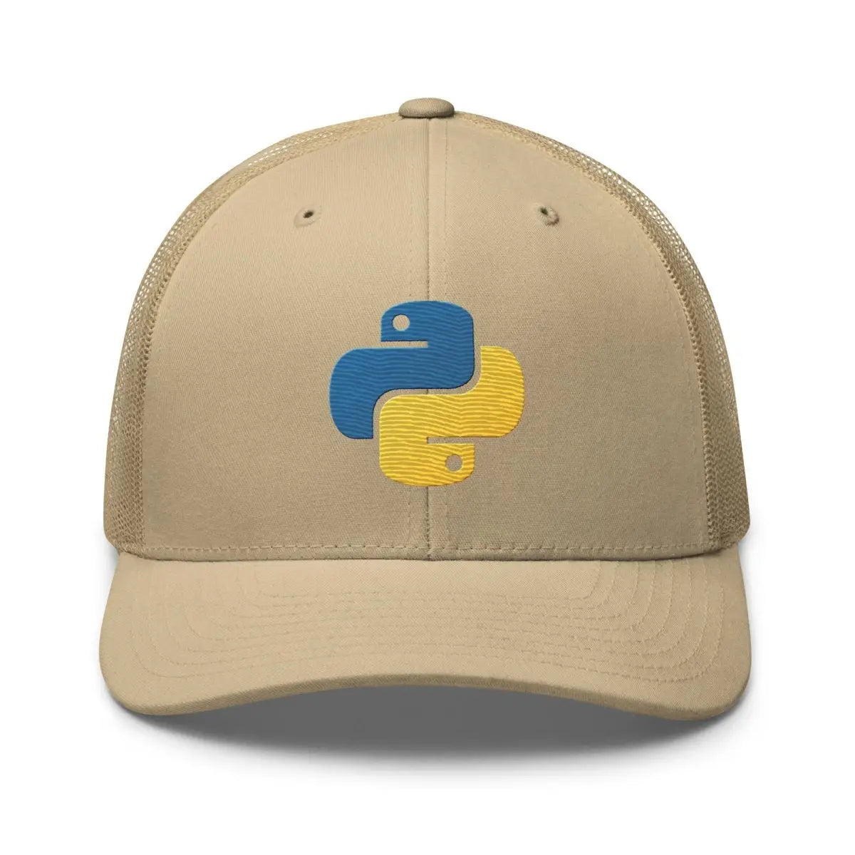 Python Icon True-Color Embroidered Trucker Cap - Khaki