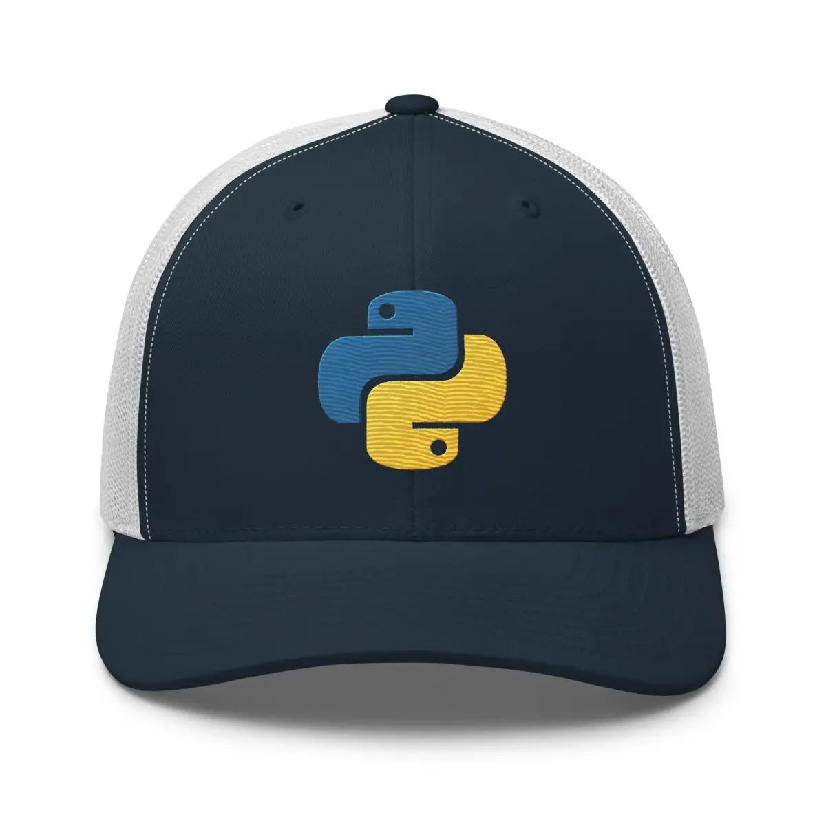 Python Icon True-Color Embroidered Trucker Cap - Navy/ White