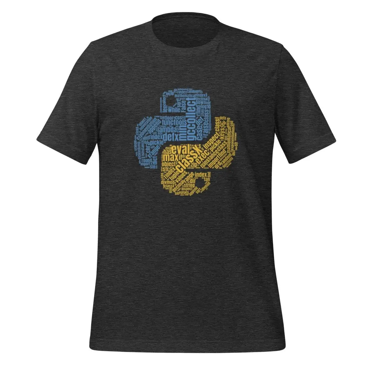 Python Icon Word Cloud T-Shirt (unisex) - Dark Grey Heather / M